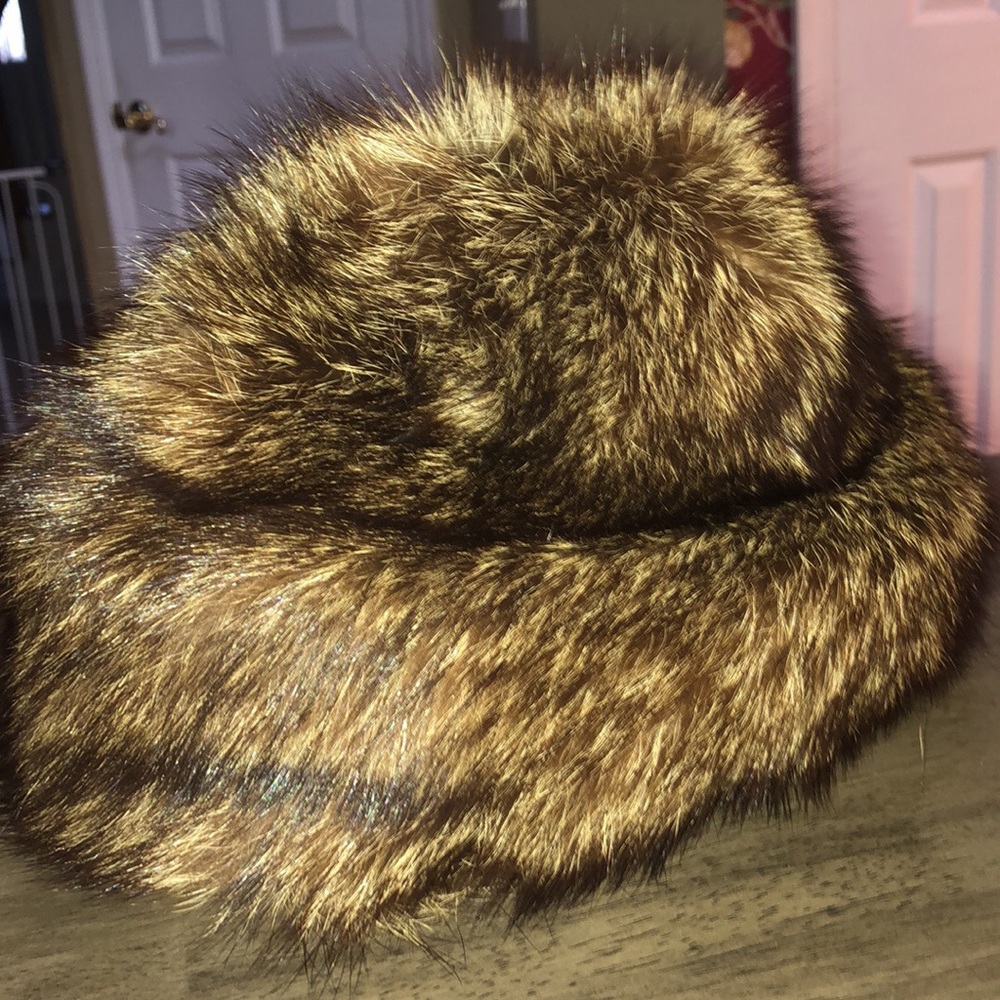 Vintage real fox fur hat